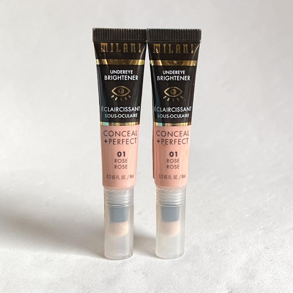 Milani Conceal + Perfect Undereye Brightener 0.2oz 01 Rose Color Correcting 2pk